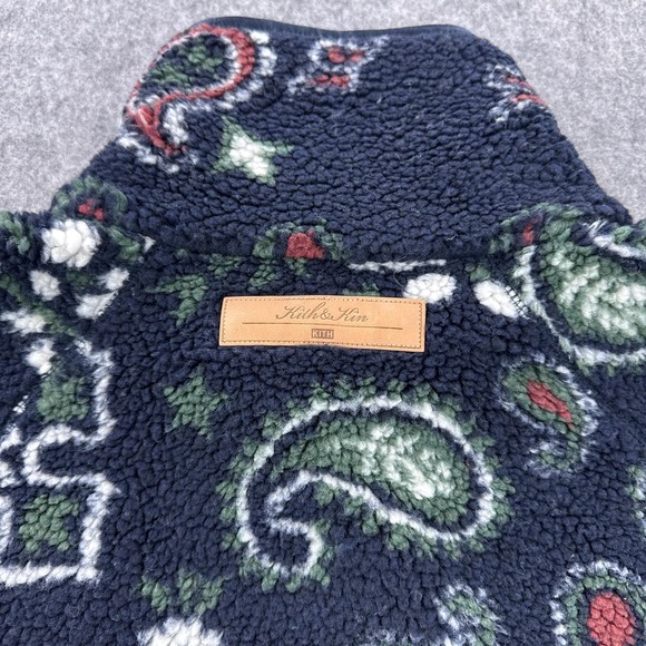Kith & Kin Pinehurst Jacket Mens Small Blue Sherpa Fleece Paisley Bomber Snap - Picture 5 of 12